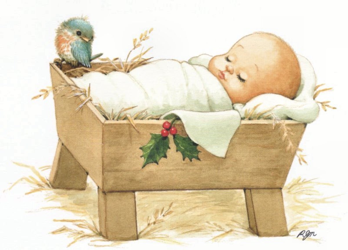 иллюстрация младенец в кроватке
